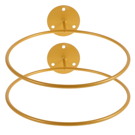 unbranded 2 Pcs Soccer Ball Wall Mount Basketball Display Fitness Golden