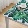 thumbnail image 5 of Awypu Tropical Watercolor Artistic Modern Green Palm Leaf Summer White Square Tablecloth Waterproof Resistant Fabric 100% Polyester Fiber 36*36, 5 of 8