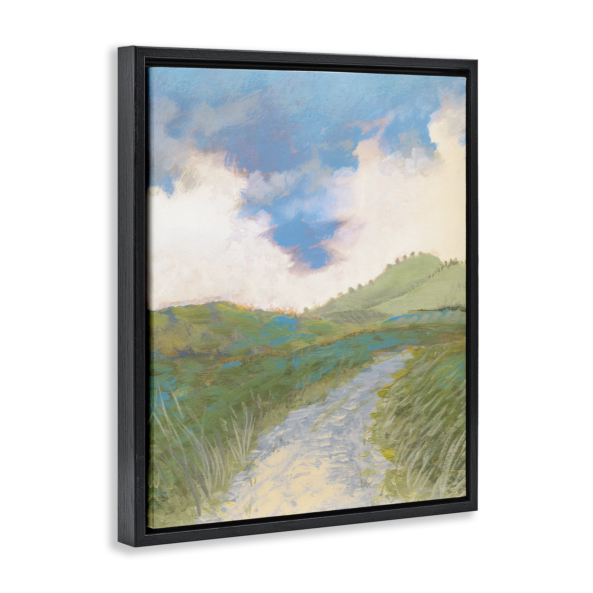 Stupell Industries Windy Path Impression Black Framed Floater Canvas Wall Art, design by Dan Meneely