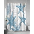 thumbnail image 5 of Ocean Beach Shower Curtain, Seashell Coral Starfish Waterproof Shower Curtain Set with 12 Hooks Lightweight Washable Fabric Shower Curtains for Bathroom 60x72 Inches, 5 of 6