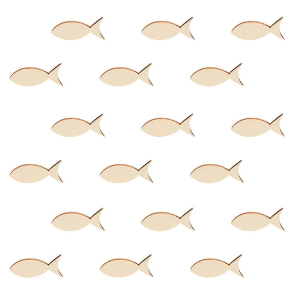 HONMEET 50Pcs Wood Craft Supplies Fish Shaped Cutouts For Diy Projects And Decor