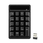 Wireless Numeric Keypad Mechanical Feel Number Pad Keyboard 19 Keys w/ USB Receiver Water-proof for Laptop Desktop PC Notebook Black