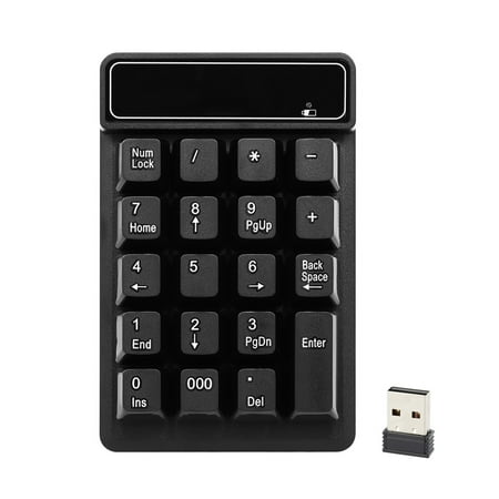 2.4Ghz Wireless Numeric Keypad Mechanical Feel Number Pad Keyboard 19 Keys w/ USB Receiver Water-proof for Laptop Desktop PC Notebook (Best Usb Numeric Keypad)