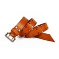 thumbnail image 2 of Cinturón de doble punta para hombre, cinturón de mezclilla de cuero con 2 agujeros para hombres para regalo del día del padre para papá abuelo, naranja, 47.2"-49.2" BANYUO Electrónica, 2 of 5
