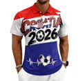 thumbnail image 4 of 2026 Soccer Cup Jersey for Men, Polo Collar Short Sleeve Country Name & Ball Graphic Top - Breathable Fan Shirt for Match Day & Casual Wear Blue S, 4 of 5