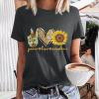 Chemises à Manches Courtes pour Femmes Hauts d'Été Tendance 2023 T-Shirts à Col Rond Imprimé T-Shirt Blouse