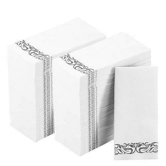 200 Pack Disposable Guest Towels Soft and Absorbent Linen Feel Paper Hand Towels Decorative Bathroom Hand Napkins for Kitchen, Parties, Weddings,Halloween