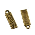 thumbnail image 2 of 50 Piezas de Accesorios de Joyería de Dijes de Plata Dorada, de Corazón Hechas con Colgante de Amor de rectángulo de bronce Macarena Encantos de bronce en formato rectangular, 2 of 5