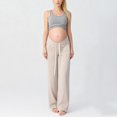 thumbnail image 5 of hoksml Women's Maternity Wide Leg Lounge Pants Soft Stretchy High Waist Drawstring with Pockets Comfortable Trousers for Daily and Sleep Wear, 5 of 9