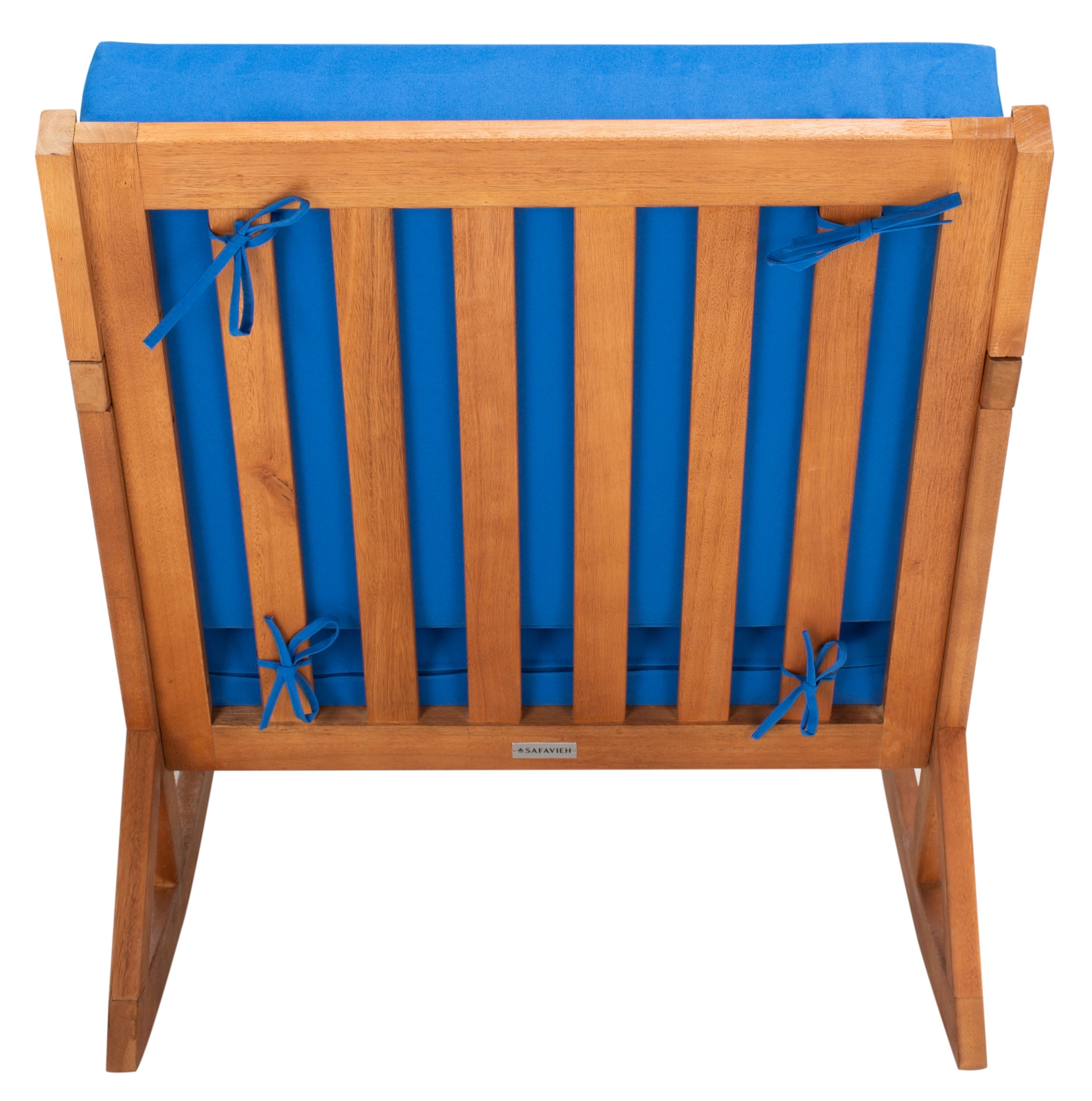 SAFAVIEH Vernon Outdoor Patio Rocking Chair, Natural/Royal Blue