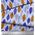 thumbnail image 3 of Soimoi Poly Georgette Fabric Leaves Block Print Sewing Fabric Yard 42 Inch Wide, 3 of 3