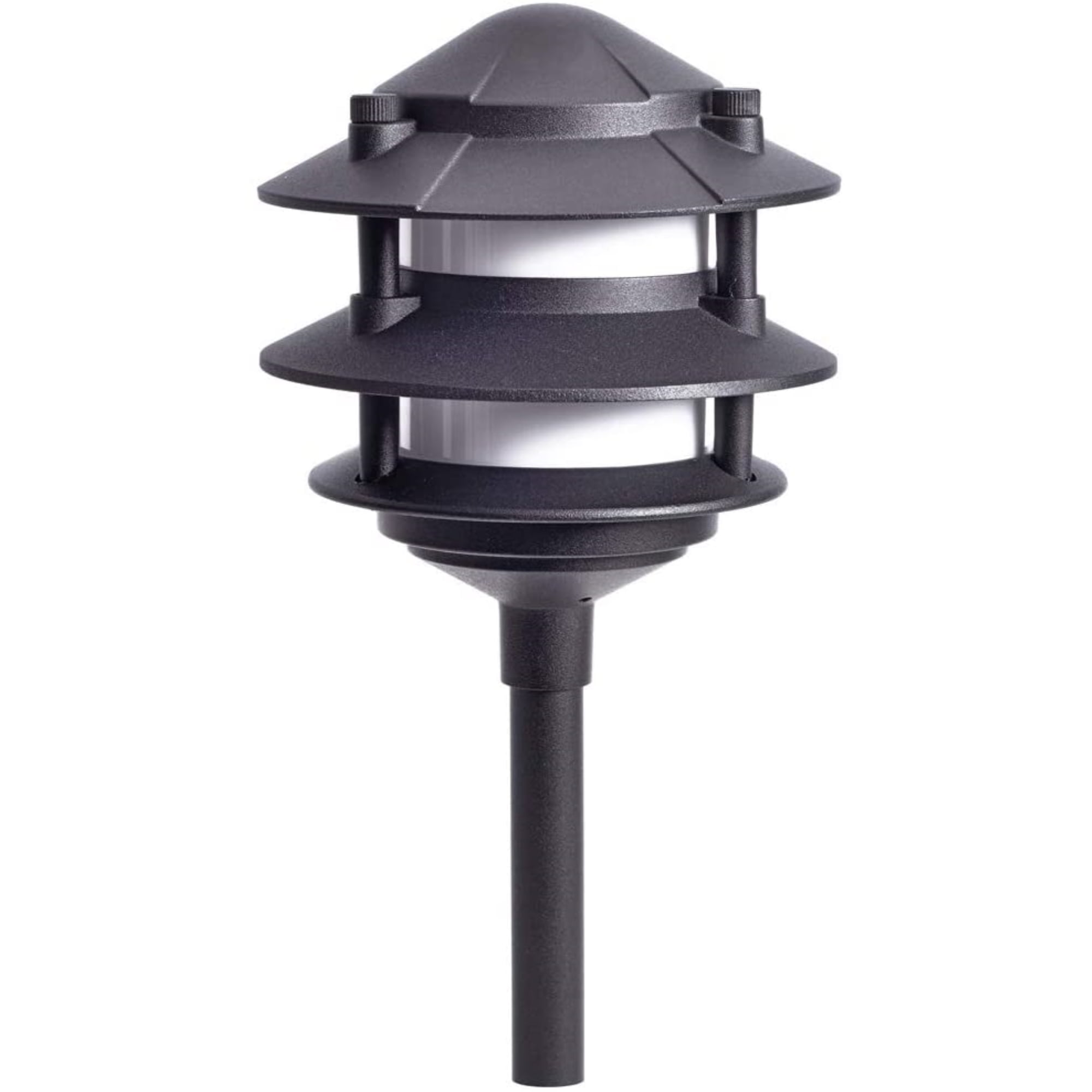 Paradise Low Voltage Plastic 4W Two Tier Path Light Outdoor Path Lighting Black 