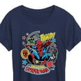 thumbnail image 3 of Marvel Spider-Man - Stickers Style - Ladies Short Sleeve Graphic T-Shirt, 3 of 5