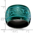 thumbnail image 2 of Black Titanium Polished Anodized Teal Domed 16mm Band Size 7 Ring for Women and Men - 11.1 Grams, 2 of 2