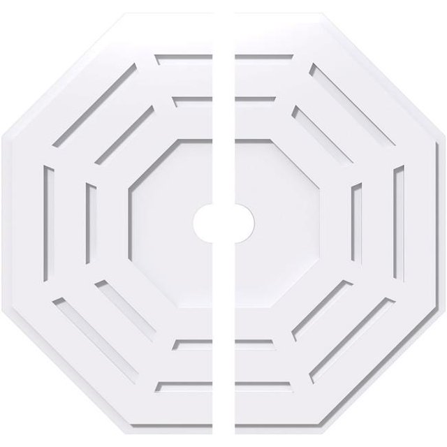 Ekena Millwork CMP32WN2-03000 32 in. OD x 3 in. ID Square Westin Architectural Grade PVC Contemporary Ceiling Medallion - 2 Piece