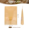 thumbnail image 2 of Uxcell 50pcs Kraft Stand Up Pouches, 10 x 14" Resealable Kraft Paper Zip Seal Food Storage Bags Multipurpose Bulk Packing Bags with Matte Window for Dried Fruit Nut Coffee Tea, 2 of 7