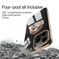 thumbnail image 5 of ELEHOLD for iPhone 17 Pro Slim Case Electroplating Frame Design All-inclusive Lens Protection Metal Ring Holder Stand Function Shockproof Lightweight Case for iPhone 17 Pro, Pink, 5 of 8
