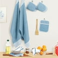 thumbnail image 3 of Casa Platino Kitchen Set Pack of 8, Oven Mitts Pot Holders Pad and Towel Set, Cute Kitchen Starter Set, Short Oven Mitts and Kitchen Hand Towels and Dish Cloths Sets - Cornflower, 3 of 9