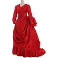 thumbnail image 3 of Draula Red Dress Lady's Victorian Bustle Dress, 3 of 7