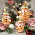 thumbnail image 3 of Northlight 5.75" Frosted Gingerbread Snowman Holding a Christmas Tree Tabletop Decor, 3 of 7