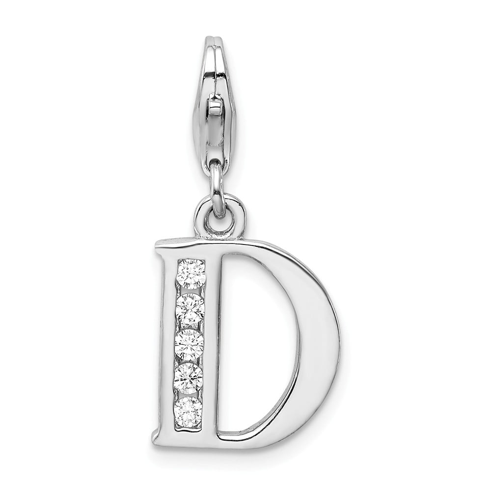 Clear CZ Letter Z Pendant Alphabet Dangle Charm Lobster Clasp Fashion Sterling Silver Clear CZ Letter Z Pendant Alphabet Dangle Charm Lobster Clasp Fashion Sterling Silver