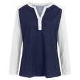 thumbnail image 5 of UngA Tshirts for Women Womens Fall Loose Plain Long Sleeve T Shirts Basic Tees Shirt Pocket Casual Comfy Tops Trendy T-Shirts Navy,XL, 5 of 7