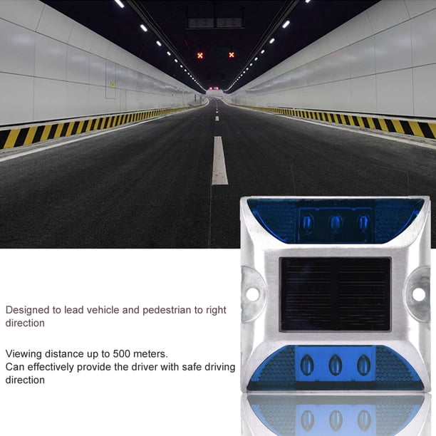 6 Luces Liderado de Marcador de Tierra de Energía Solar, Lámpara impermeable para camino de entrada al aire libre con gran brillo de luh reflectante