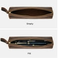 thumbnail image 5 of ABPETE Small Pencil Pouch-Genuine Full-Grain Leather Pencil Case for Men- Vintage Leather Pouch for Adults-Stationery Organizer Bag for Work & Travel-Cylinder-Coffee, 5 of 15