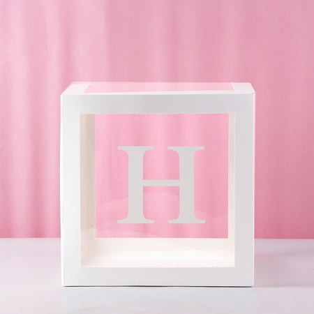 11.8 Inch Baby Boxes with Letters for Baby Shower Clear Block Box Transparent Balloon Boxes Birthday Party Decoration Gender Reveal Gift Box