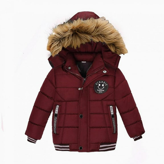 Gifts for Christmas Bidobibo Baby Kids Winter Hooded Coat, Toddler Fashion Long Sleeve Padded Jacket Cotton Thick Outerwear Coat with Front Zipper and Button