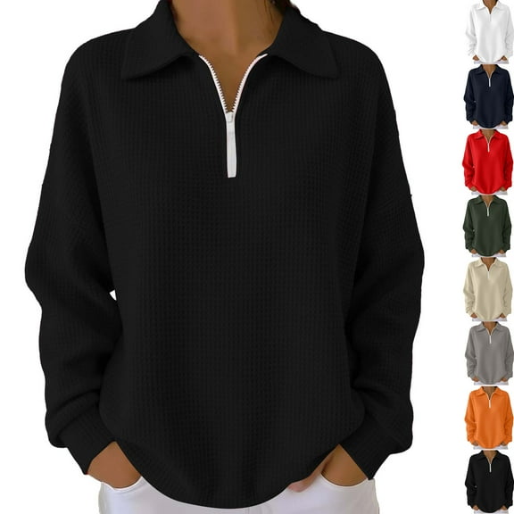 Fashion Plus Size Zip Up Hoodie for Womens Casual Loose Long-sleeved Color Hooded Sweater With Pockets