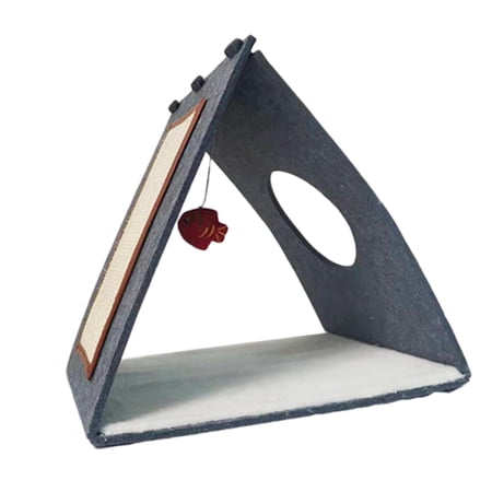 Cat Scratcher Pad with Bell Sofa Furniture Protector Sleeping Bed Felt Blanket Pet Supplies Cat Scratcher Mat for Resting Kitten Catching Gray
