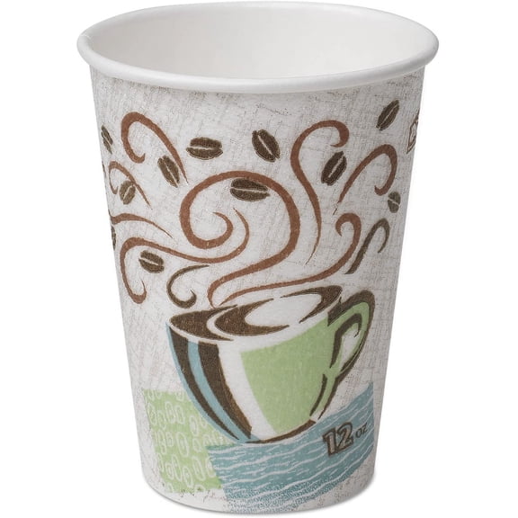 PerfecTouch Insulated Paper Hot Cup, 16oz, Coffee Haze Design, 50 Count