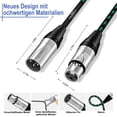 thumbnail image 4 of Cable de micrófono XLR a XLR Pro, 4,5 m, paquete de 2 unidades, macho a hembra, verde, 4 of 7