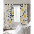 thumbnail image 4 of Summer Lemon Blackout Curtains for Bedroom Living Room Darkening Curtains 84 Inch Length 2 Panels Set Botanical Yellow Fruits Grey Leaf Window Curtain Window Treatment Grommet Drapes 52"x84", 4 of 9