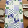thumbnail image 5 of Table Runners 70 Inches Long Dress Scarves, Spring Floral Checkered Farmhouse Coffee/Dining/Kitchen Table Decor, Holiday Table Runner, Sage Green Purple Buffalo Plaid 13x70 Inch, 5 of 9