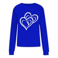 thumbnail image 4 of Fartey Chandail en Molleton de la Saint-Valentin pour Femmes en Liquidation Mode Mignon Imprimé Cœur Col Rond Chandail Décontracté Ample Manches Longues Chandails en Molleton de la Saint-Valentin 2025 Bleu, 4 of 4
