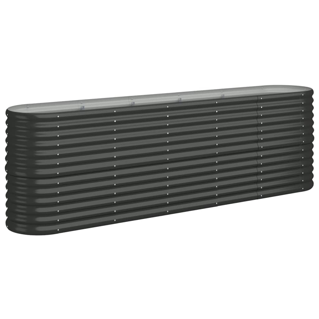 vidaXL Garden Raised Bed Powder-coated Steel 130.7"x15.7"x26.8" Anthracite