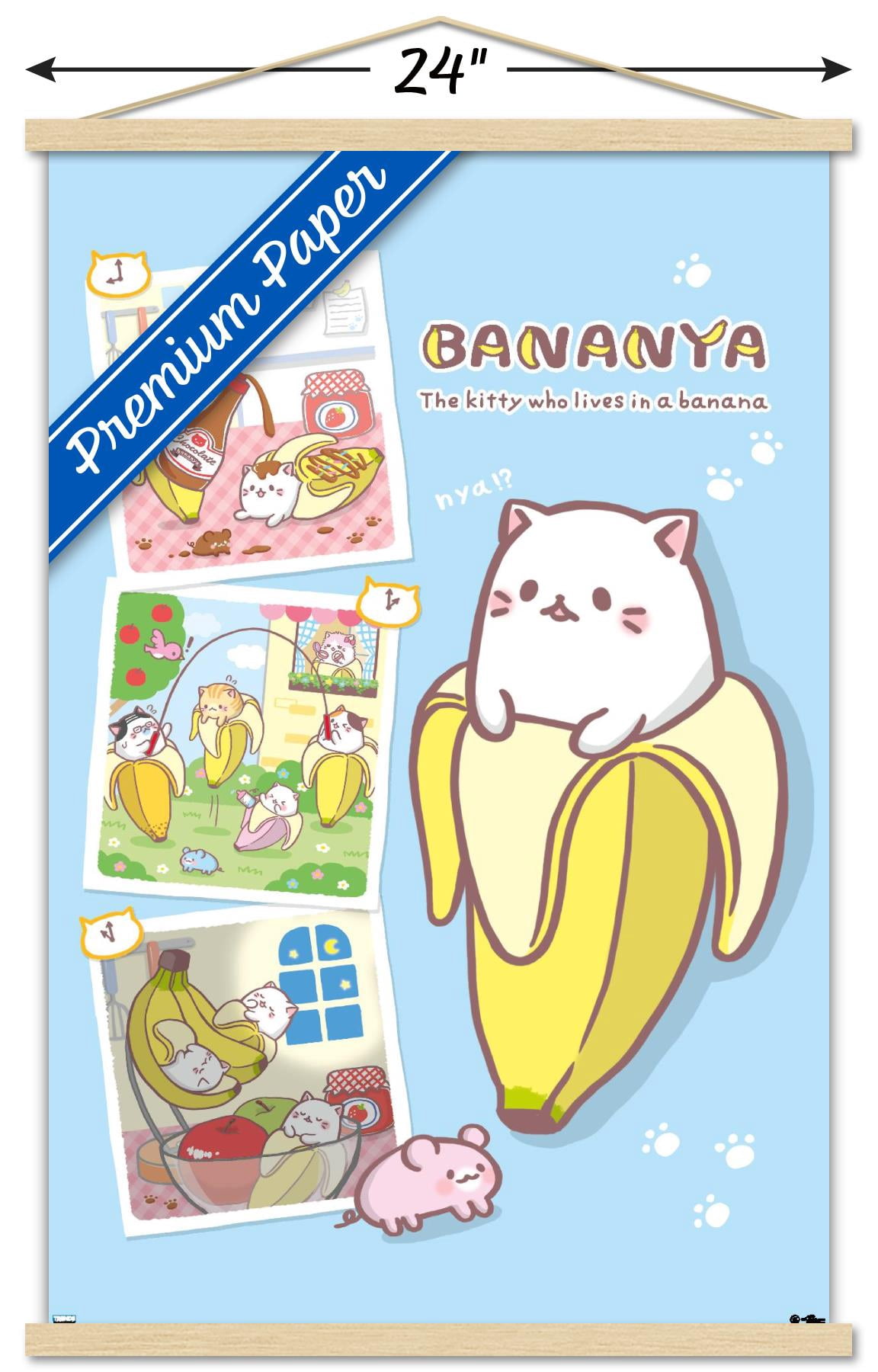 Bananya - Collage Wall Poster with Magnetic Frame, 22.375" x 34"