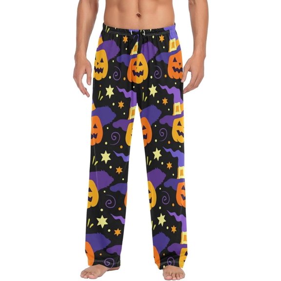 GZHJMY Halloween Pumpkin Pajama Pants For Men, Men's Separate Bottoms, Lounge Pants with Pockets, Christmas New Year Birthday Gifts, X-Large, Christmas New Year Birthday Gifts, X-Large