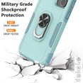 thumbnail image 6 of Phone Case for S23 FE Case Galaxy S23 FE 5G Phone Case Samsung S23 FE Case, Heavy Duty Shockproof Full Body Phone Cover Built in Rotatable Magnetic Ring Holder Kickstand , 2023 Light Green, 6 of 7