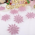 thumbnail image 4 of Winter Christmas Hanging Snowflake Decorations, 12PCS Snowflakes Garland & 3D Glittery Large White Snowflake for Christmas Winter Wonderland Holiday New Year Party Home Decorations, Pink, 4 of 6