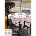 thumbnail image 6 of Square Outdoor Tablecloth with Umbrella Hole Cute Bow Cow Outside Table Cloth Waterproof Patio Table Cover Farmhouse Cute Animals Pink Buffalo Checkered Zipper Tablecloths for Picnic 54x54 Inch, 6 of 8