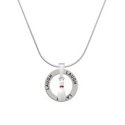 Delight Jewelry Silvertone Bowling Pin Laugh Ring Charm Necklace, 18"