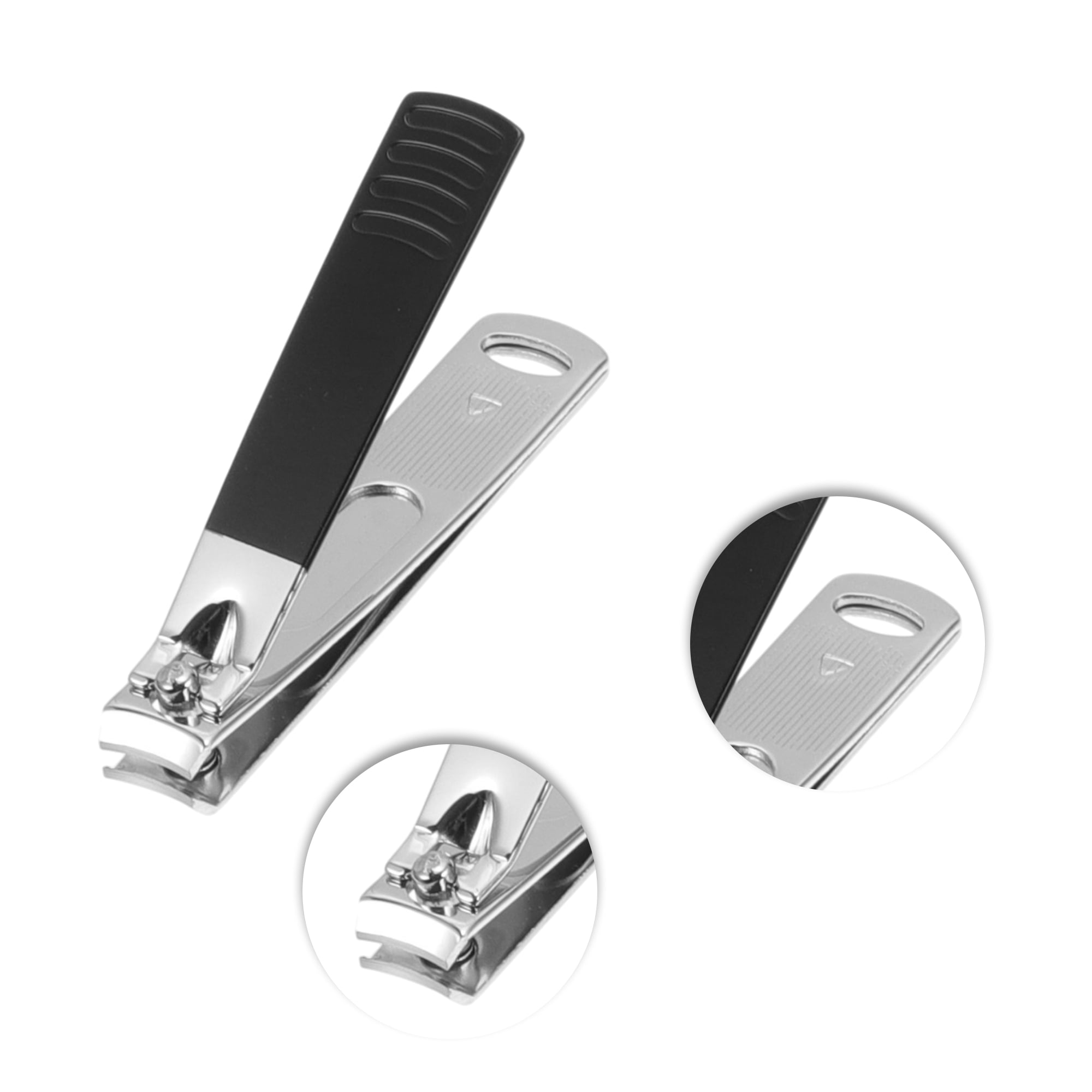 Unique Bargains Round Tail Nail Clippers Set 4 Pcs Black