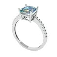 thumbnail image 2 of 2.7ct Asscher Cut Blue Moissanite 18k White Gold Engraving Statement Bridal Wedding Designer Ring Size 4.5, 2 of 5