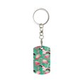 thumbnail image 2 of Uemuo Tropical Flamingo Pattern Rectangular Metal Keychain - Durable, Stylish, and Personalized Key Ring for Men and Women,Engraved Keychain,Gift Slim Sturdy Keychain, 2 of 7