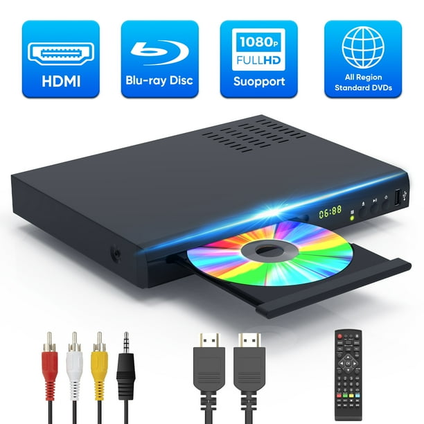 Blu Ray DVD Players with Remote, Portable Blue Ray Player Support 1080P ...