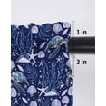 thumbnail image 6 of Coastal Turtle Curtains 54 Inch Length,Sheer Curtains for Bedroom Living Room Window Blue Ocean Starfish Retro Coral Shell Rod Pocket Voile Drapes Kitchen Curtains Small Half Window 52"x54" 2 Panels, 6 of 7