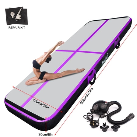 Fbsport Purple 10ft/6m*1m*0.2m Inflatable Air Track Tumbling Gymnastic Mat Floor Home Training W/ Pump